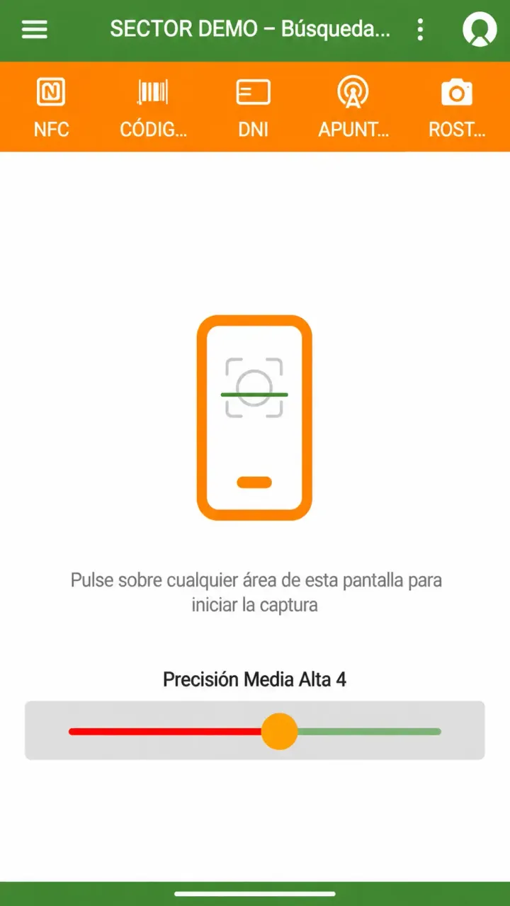 Pantalla inicial de la app móvil de Agromovil